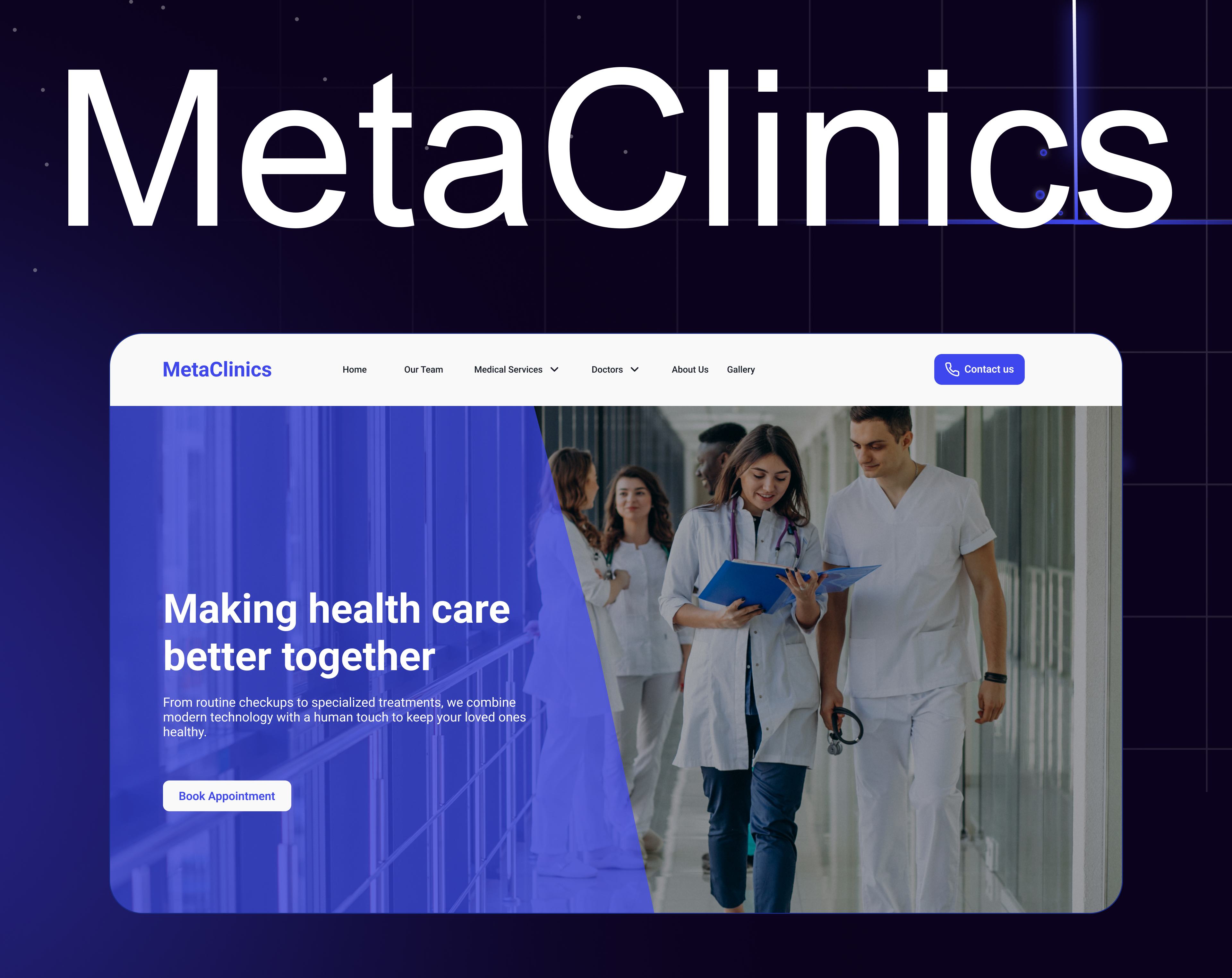 MetaClinics Website — Medical project preview