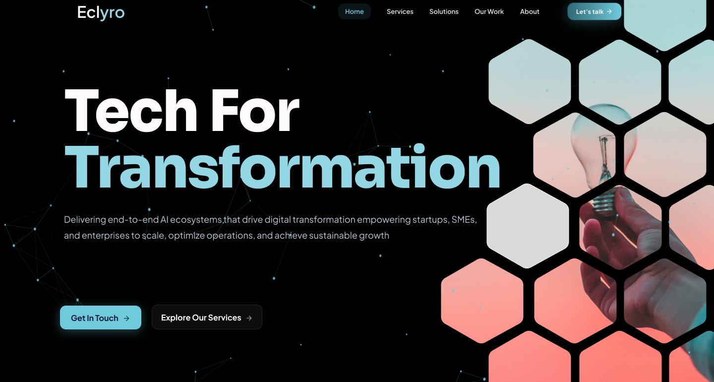 Eclyro Website — Website For Tech project preview